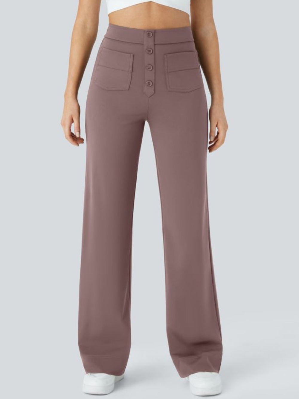 Halara DayStretch High Waisted Pockets Straight Leg Casual Pants medium NWT